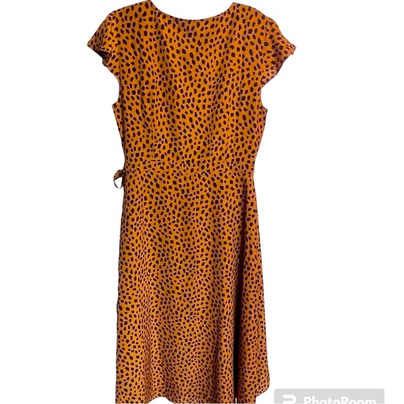 BB Dakota Wrap Leopard Print Vneck Dress. Short Sleeves. Perfect condition. Sz M - Picture 6 of 8